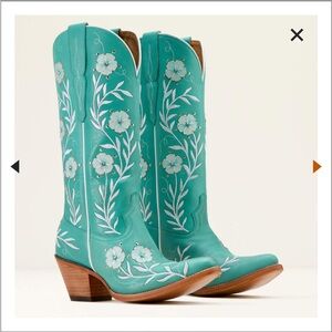Ariat Romance Turquoise Floral Embroidered Cowgirl Boots